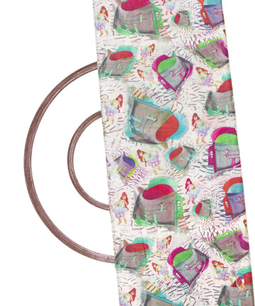 Light Grey Colour Kids Print Digital Printed Pure Muslin Fabric